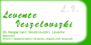 levente veszelovszki business card